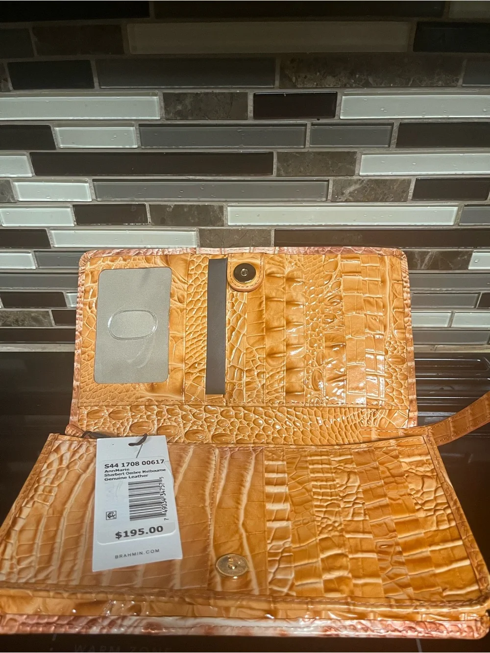 Brahmin Large Amelia Sherbet Ombré Melbourne and NWT Matching Wallet with COA’s
